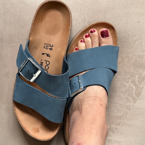Papillio by Birkenstock Blue Leather Sandals with Buckle - Picture 8 of 10